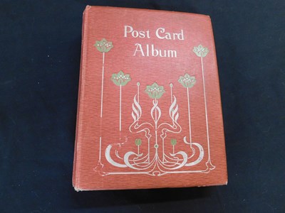 Lot 492 - Old postcard album circa 110 assorted picture...