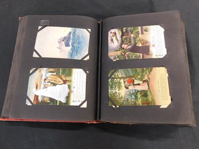 Lot 492 - Old postcard album circa 110 assorted picture...