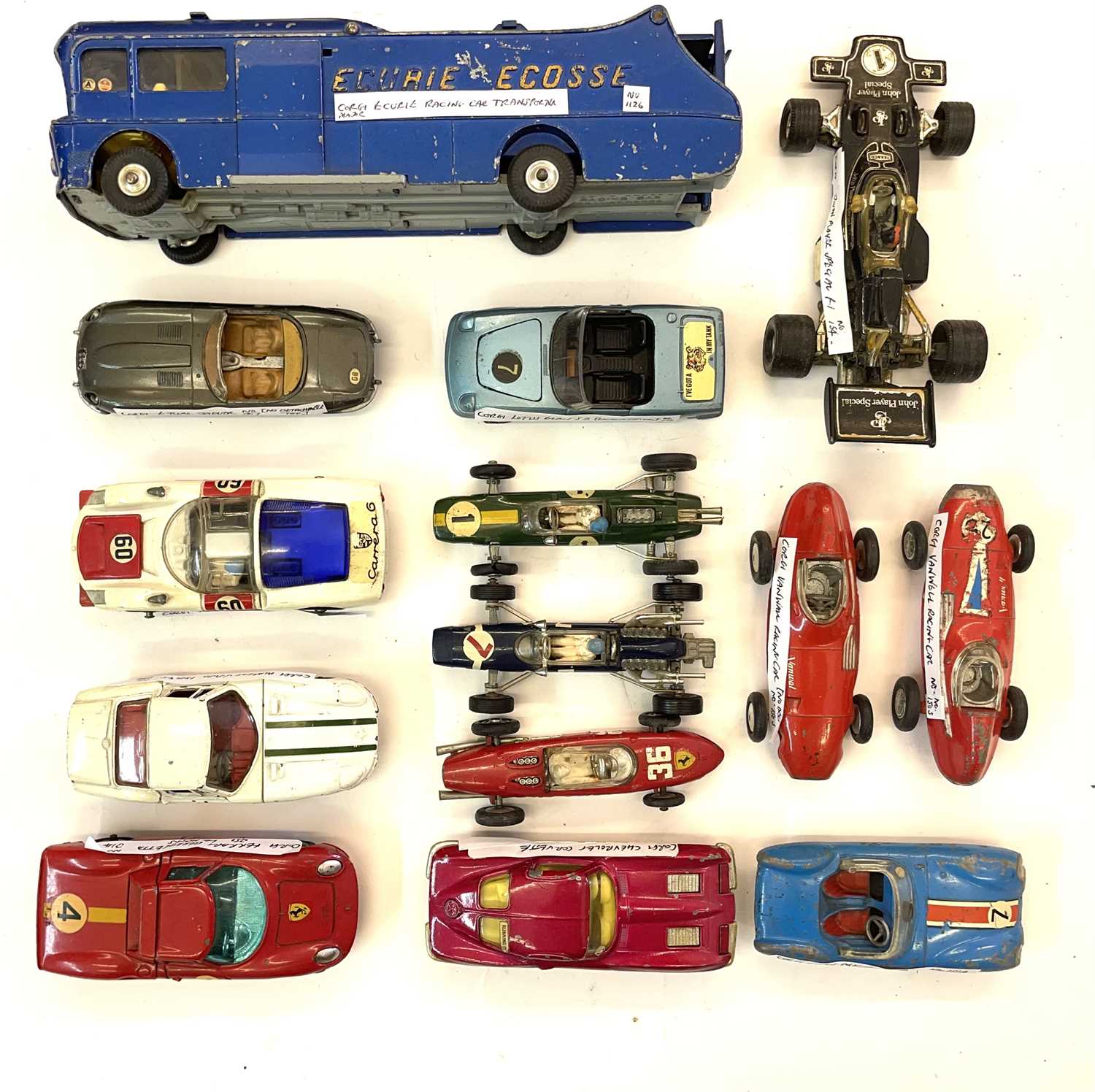 Lot 60 - Mixed lot of Corgi sporting cars to include: -...