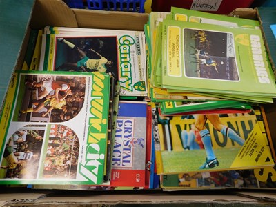 Lot 518 - Large box Norwich Soccer programs and related...