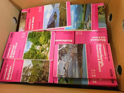 Lot 517 - 2 boxes: set of 204 Ordnance Survey Landranger...