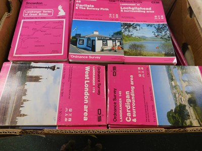 Lot 517 - 2 boxes: set of 204 Ordnance Survey Landranger...