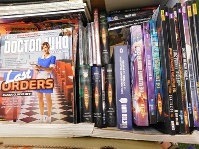 Lot 618 - Box: Dr Who hardbacks, magazines etc