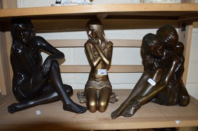 Lot 507 - MIXED LOT: 3 BRONZED RESIN FIGURES