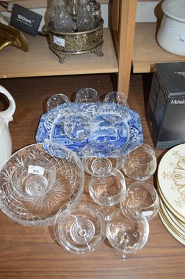 Lot 515 - MIXED LOT: VARIOUS DRINKING GLASSES, BLUE AND...