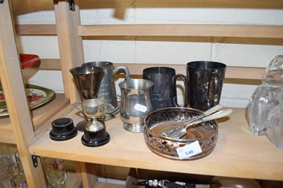 Lot 546 - MIXED LOT: VARIOUS SILVER PLATED TANKARDS,...