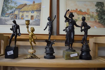 Lot 552 - MIXED LOT:  VARIOUS ASSORTED SPELTER FIGURES,...