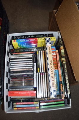 Lot 618 - 1 BOX VARIOUS BOOKS, CD'S ETC