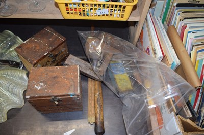 Lot 639 - MIXED LOT, VARIOUS VINTAGE TOOLS, WOODEN...