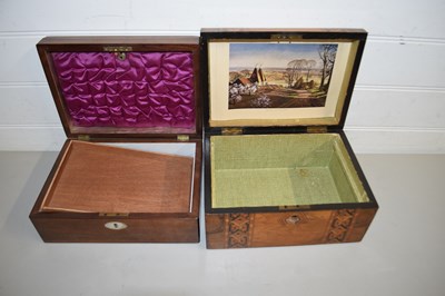 Lot 38 - 2 19TH CENTURY HARDWOOD JEWELLERY BOXES