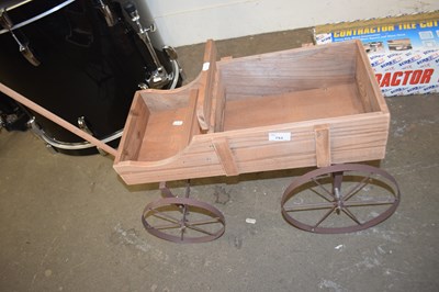 Lot 753 - SMALL WOOD AND METAL HAND CART