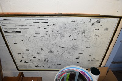 Lot 787 - MARITIME MAP OF THE SCILLY ISLES, FRAMED AND...