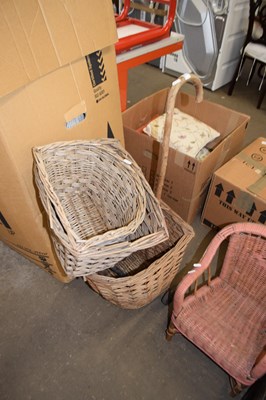 Lot 842 - WICKER WHEELED SHOPPING TROLLEY PLUS FURTHER...