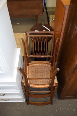 Lot 848 - TWO WICKER SEATED SIDE CHAIRS