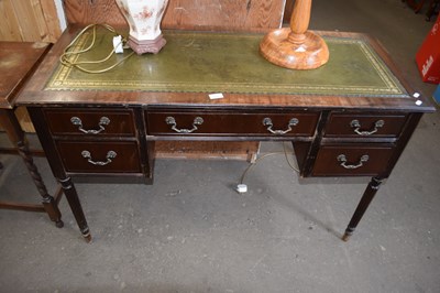 Lot 872 - REPRODUCTION MAHOGANY VENEERED AND LEATHER TOP...