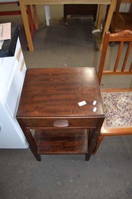 Lot 882 - DARK WOOD SINGLE DRAWER BEDSIDE TABLE