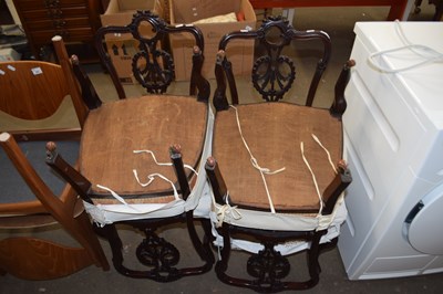 Lot 886 - SET OF FOUR EDWARDIAN CHAIRS WITH CABRIOLE...