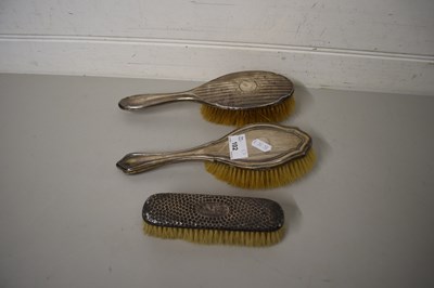 Lot 102 - 3 VARIOUS SILVER BACKED BRUSHES