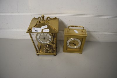 Lot 103 - A SCHATZ MANTEL CLOCK AND ONE OTHER