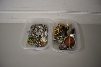 Lot 108 - 2 SMALL BOXES VARIOUS ASSORTED COSTUME...