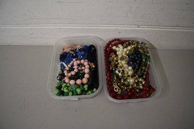 Lot 110 - 2 BOXES OF VARIOUS COSTUME JEWELLERY NECKLACES