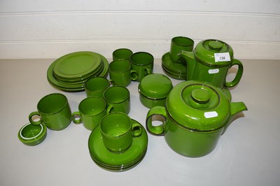 Lot 136 - QUANTITY OF GREEN GLAZED COFFEE AND TEA WARES