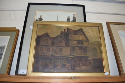 Lot 166 - MIXED LOT, OIL ON CANVAS STUDY OF TIMBER...