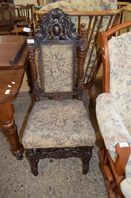 Lot 221 - 19TH CENTURY GOTHIC CARVED SIDE CHAIR