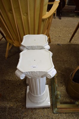 Lot 223 - PAIR OF WHITE CERAMIC PLANT STANDS