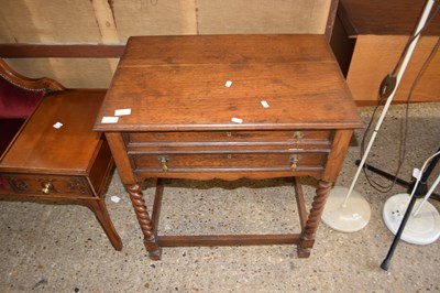 Lot 227 - OAK 2 DRAWER FORMER CUTTLERY CANTEEN ON BARLEY...