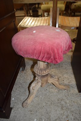 Lot 254 - VICTORIAN REVOLVING TOP PIANO STOOL