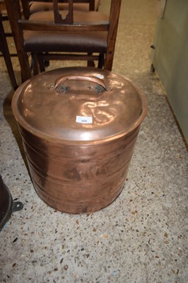 Lot 260 - COVERED COPPER COAL BUCKET