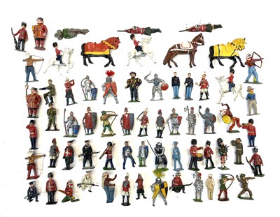 Lot 87 - Mixed lot of mostly unbranded lead figures. To...