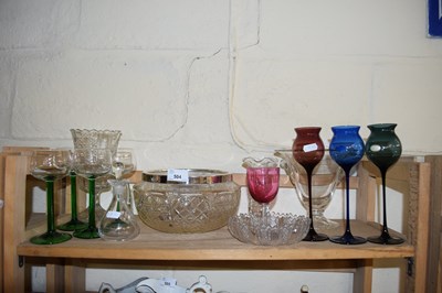 Lot 504 - MIXED LOT: VARIOUS COLOURED DRINKING GLASSES,...