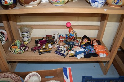 Lot 506 - MIXED LOT:  VARIOUS ASSORTED DOLLS, TOY CARS,...