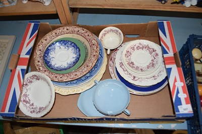 Lot 507 - BOX OF VARIOUS ASSORTED MIXED CHINA WARES