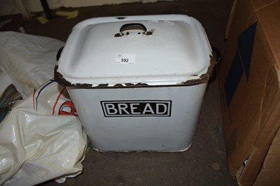 Lot 592 - WHITE ENAMEL BREAD BIN