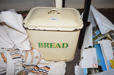 Lot 594 - CREAM ENAMEL BREAD BIN