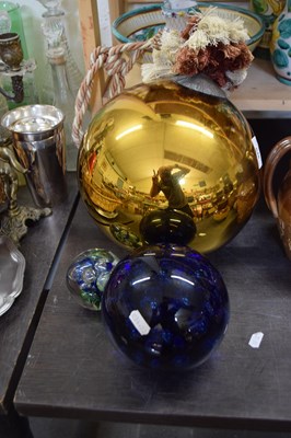 Lot 648 - LARGE OVERSIZE BAUBLE OR WITCHES BALL TOGETHER...