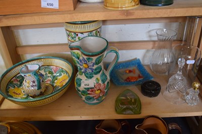 Lot 652 - MIXED LOT:  ITALIAN FLORAL DECORATED POTTERY...