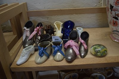 Lot 660 - COLLECTION OF VARIOUS POTTERY SHOES