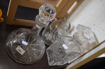 Lot 666 - TWO CUT GLASS DECANTERS AND FURTHER ITEMS