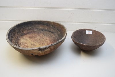 Lot 25 - TWO VINTAGE TURNED WOODEN BOWLS
