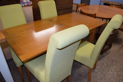 Lot 333 - MODERN OAK DINING TABLE TOGETHER WITH FOUR...