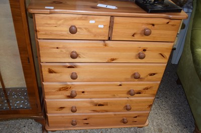 Lot 338 - MODERN PINE SEVEN DRAWER CHEST