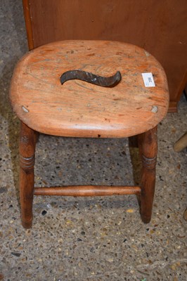 Lot 356 - VICTORIAN ELM TOPPED STOOL