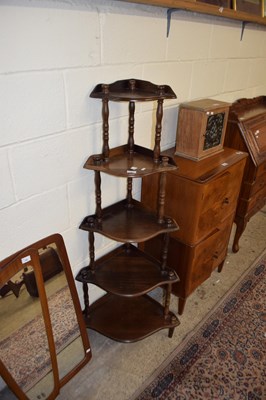 Lot 397 - 20TH CENTURY FIVE TIER CORNER WHAT NOT SHELF UNIT