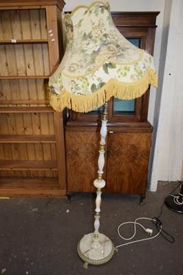 Lot 693 - POLISHED STONE STANDARD LAMP