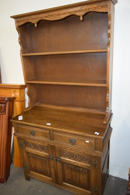 Lot 699 - OLD CHARM OAK TWO PIECE DRESSER CABINET