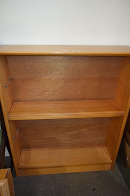 Lot 703 - MODERN LIGHT WOOD OPEN FRONT BOOK CASE